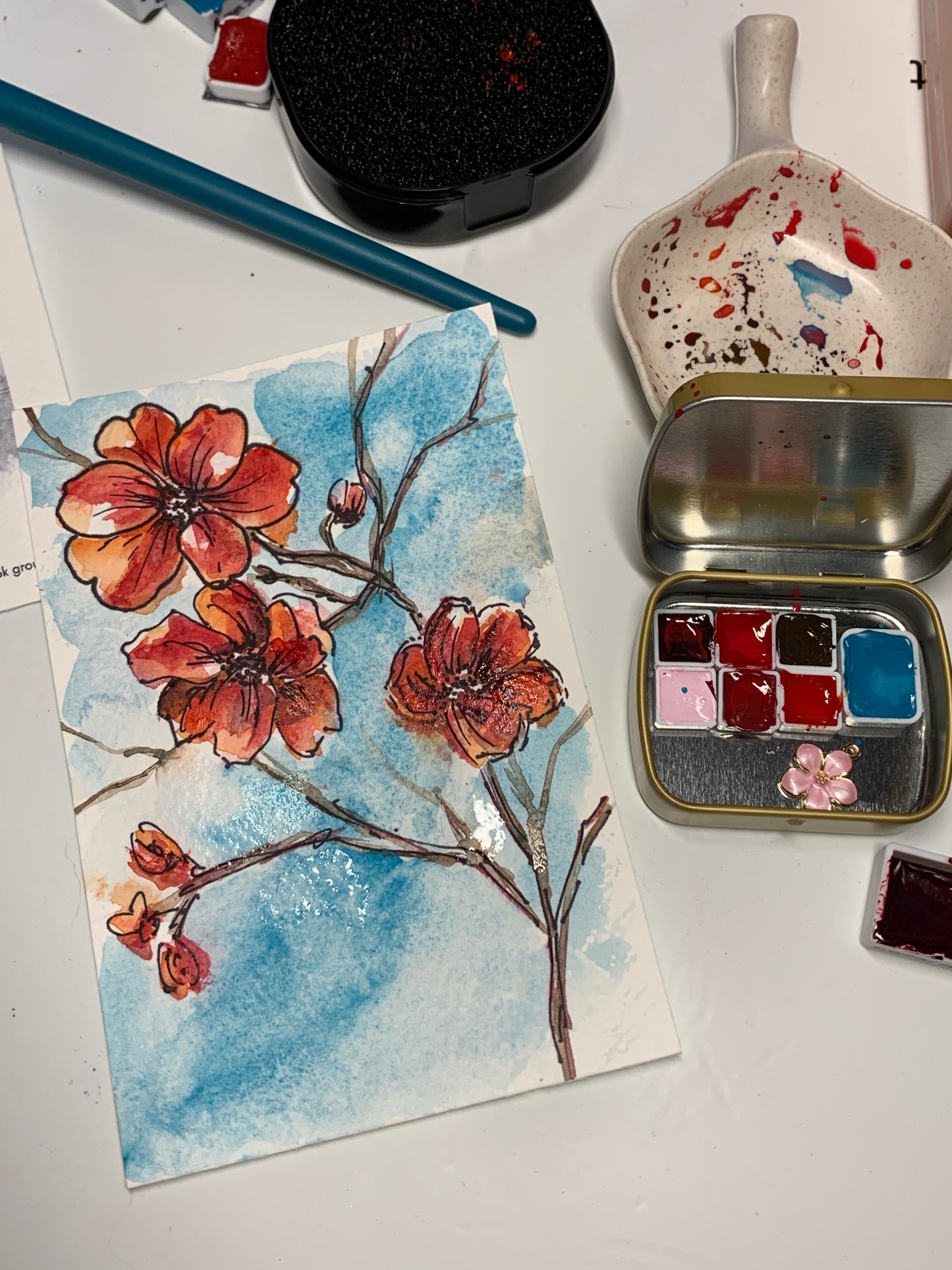Jax 🌸 Cherry Blossom Set of 7 Handmade Watercolors