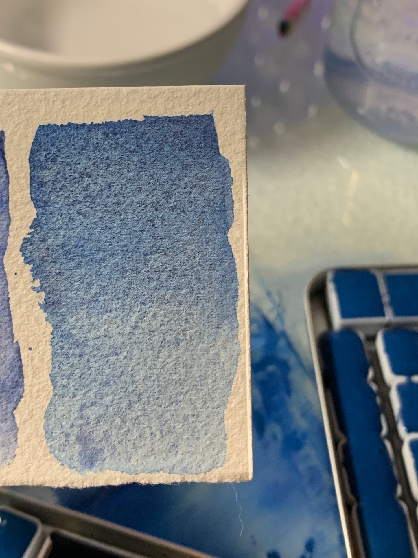 Blue Flower Handmade Watercolor Trio - Limited Edition Set