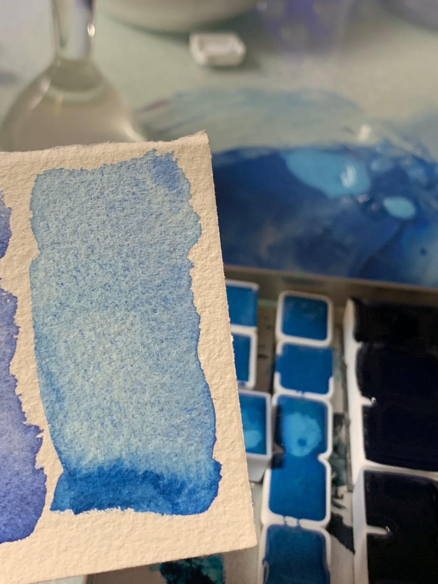 Blue Flower Handmade Watercolor Trio - Limited Edition Set