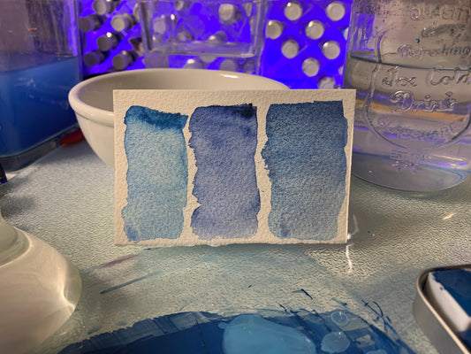 Blue Flower Handmade Watercolor Trio - Limited Edition Set