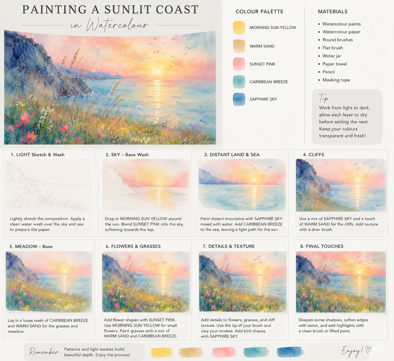 Sapphire Summer Landscapes Handmade Watercolour Paint Set