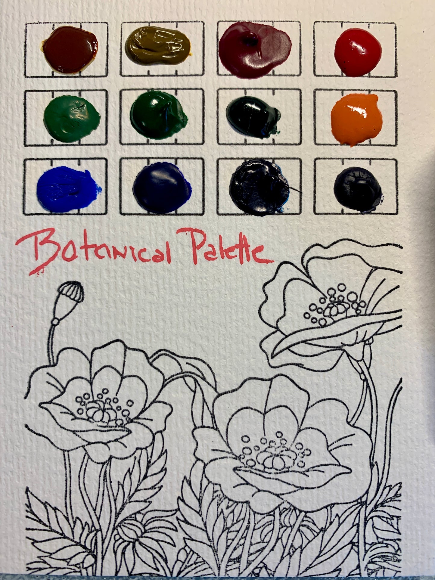 Botanical Mixing Watercolor Palette