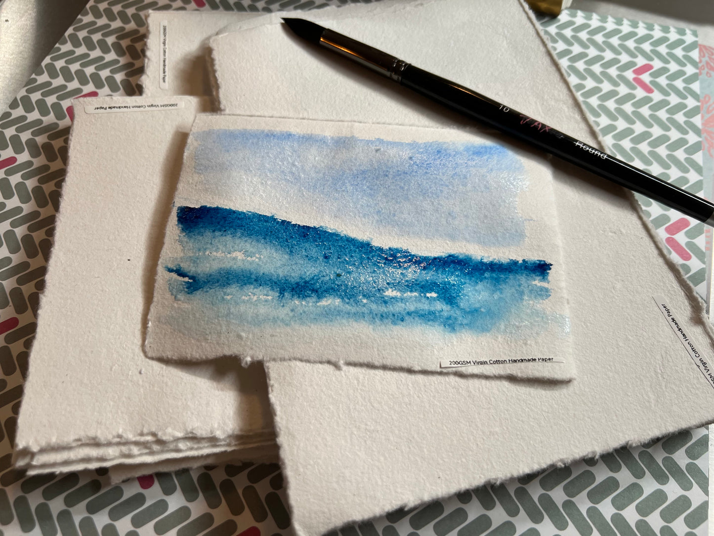 Virgin Cotton Handmade Deckle Edge Fine Watercolor Paper 200 gsm
