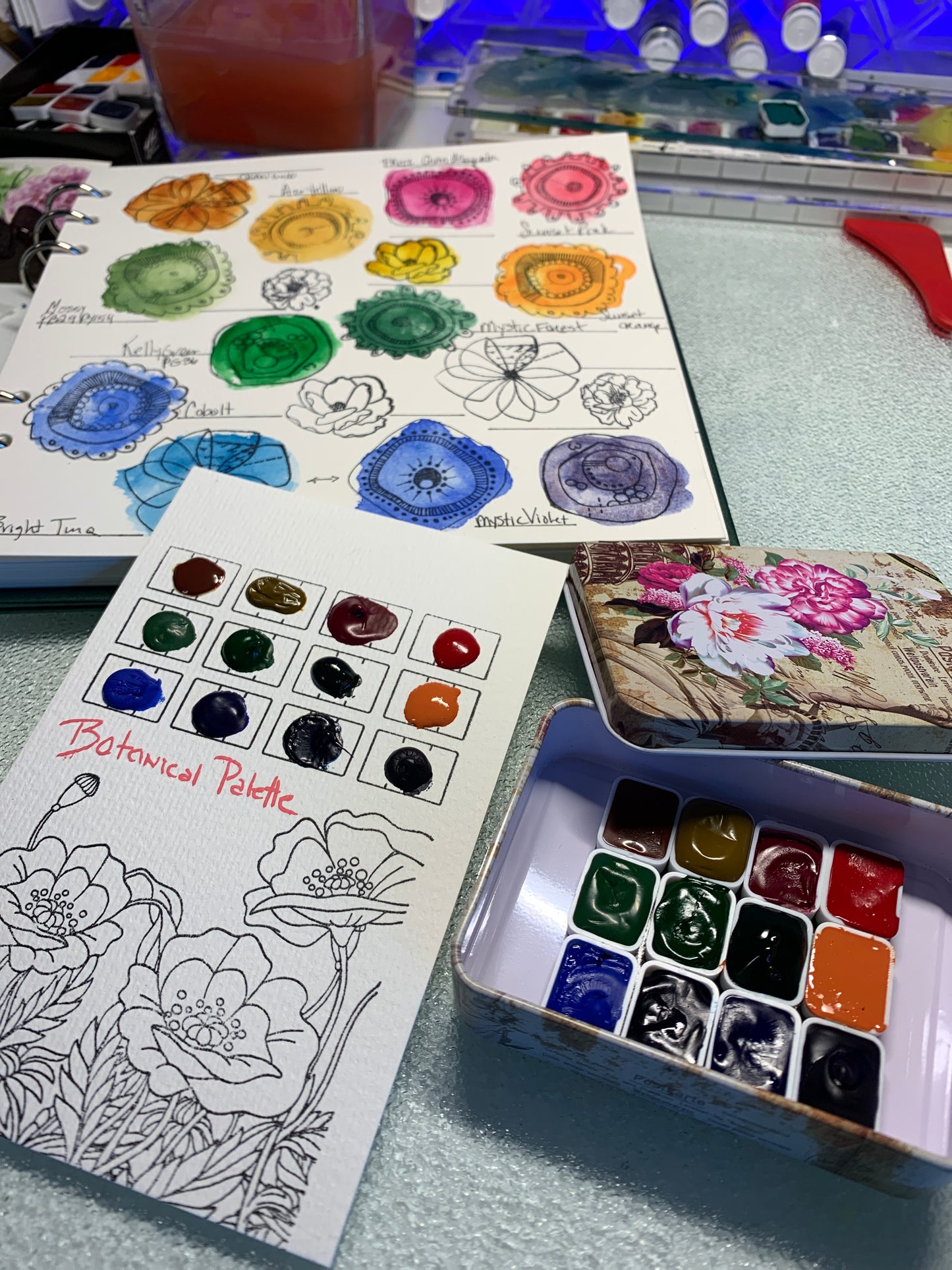 Botanical Mixing Watercolor Palette