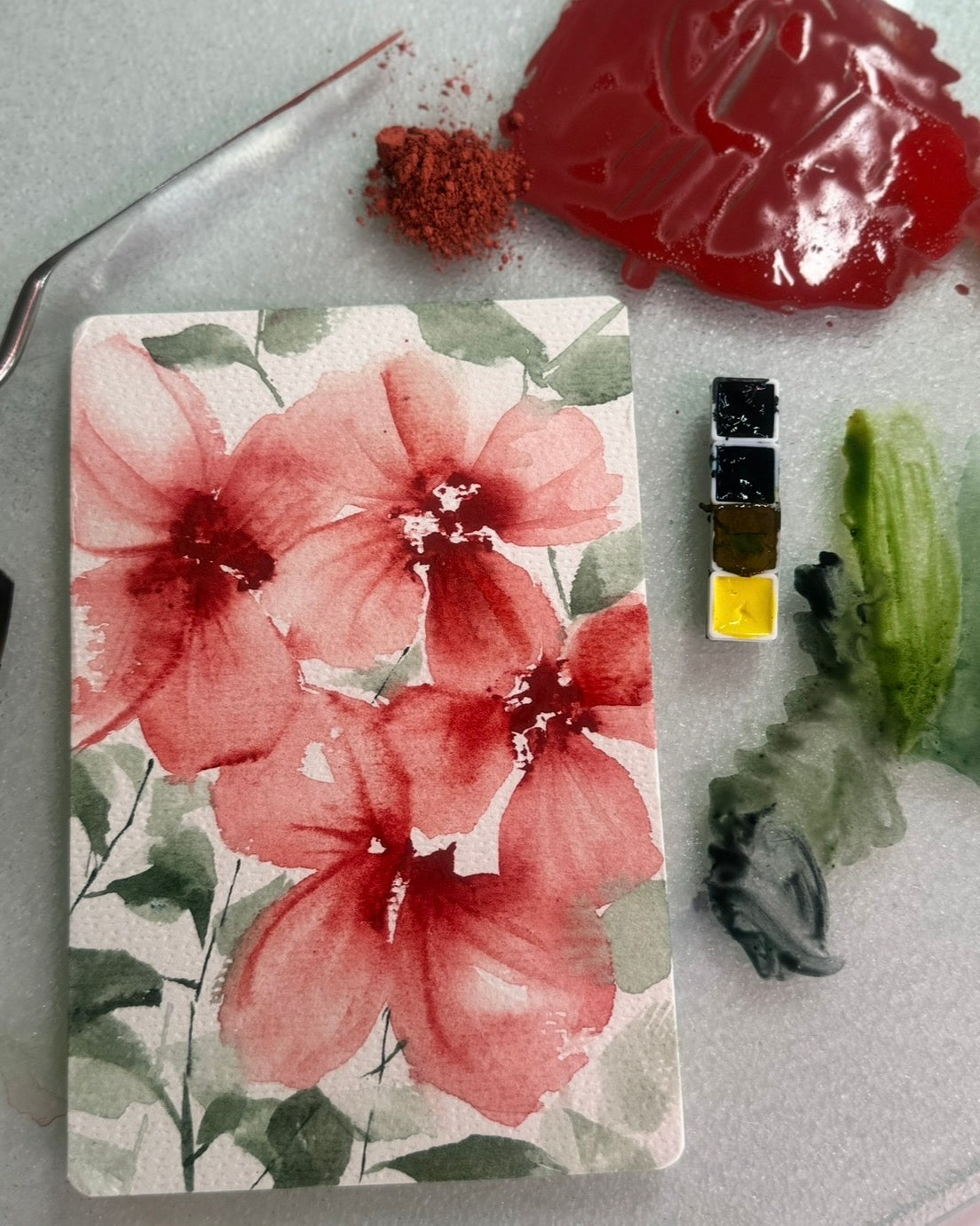 Transparent Fall Florals Travel Palette