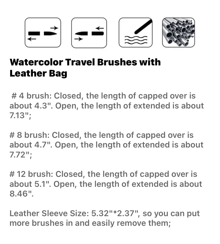 Travel Watercolor Brush Set with Case