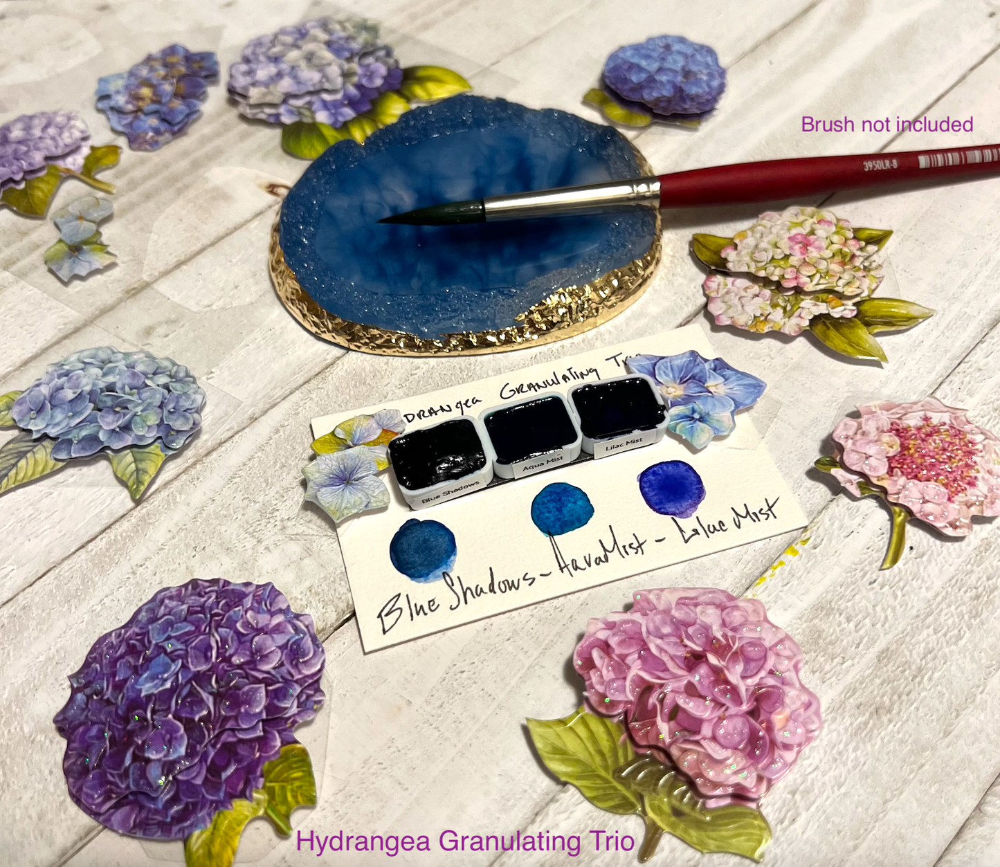 Hydrangea Granulating Trio Watercolor Set