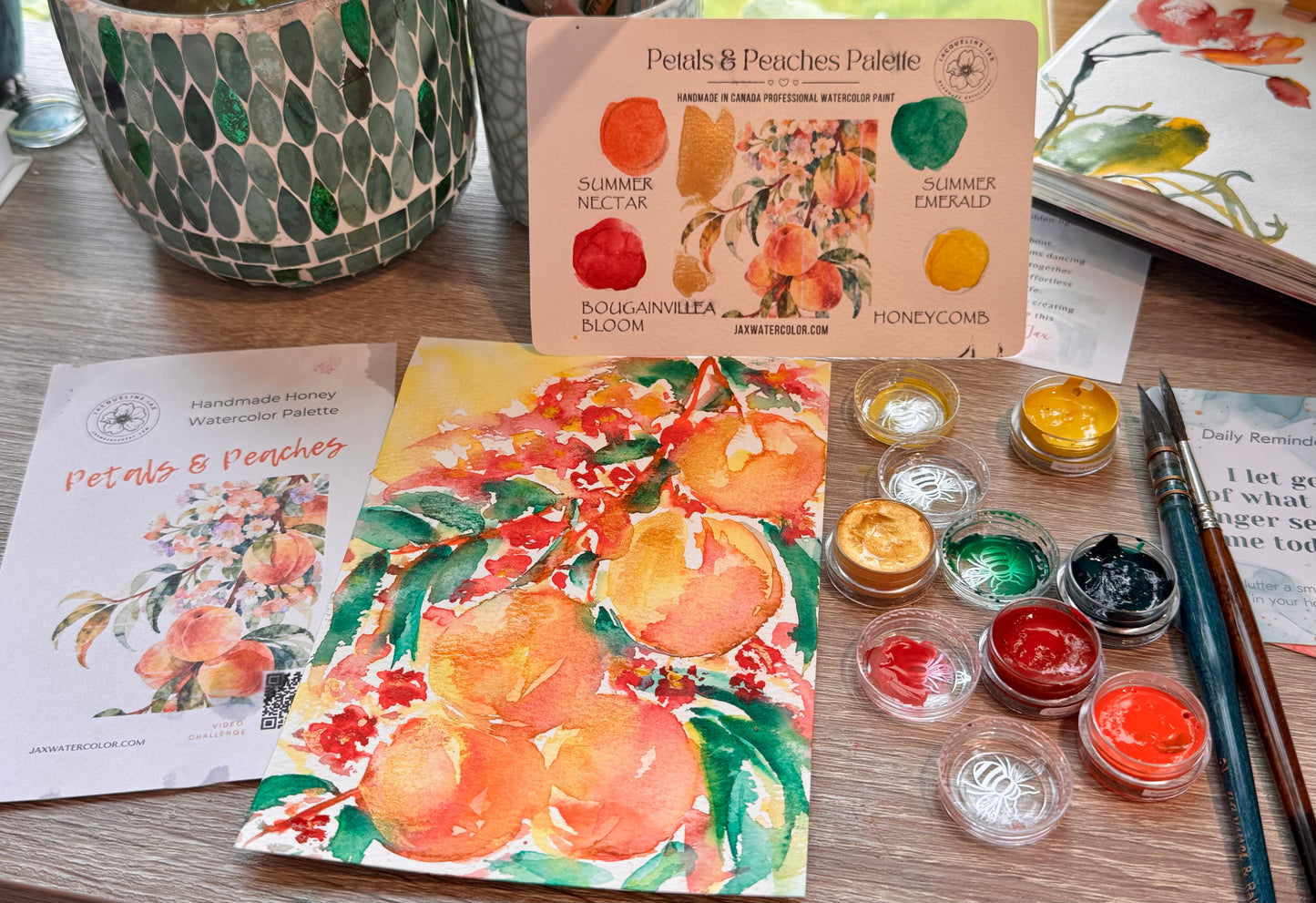 Petals and Peaches Handmade Watercolour Paint Set