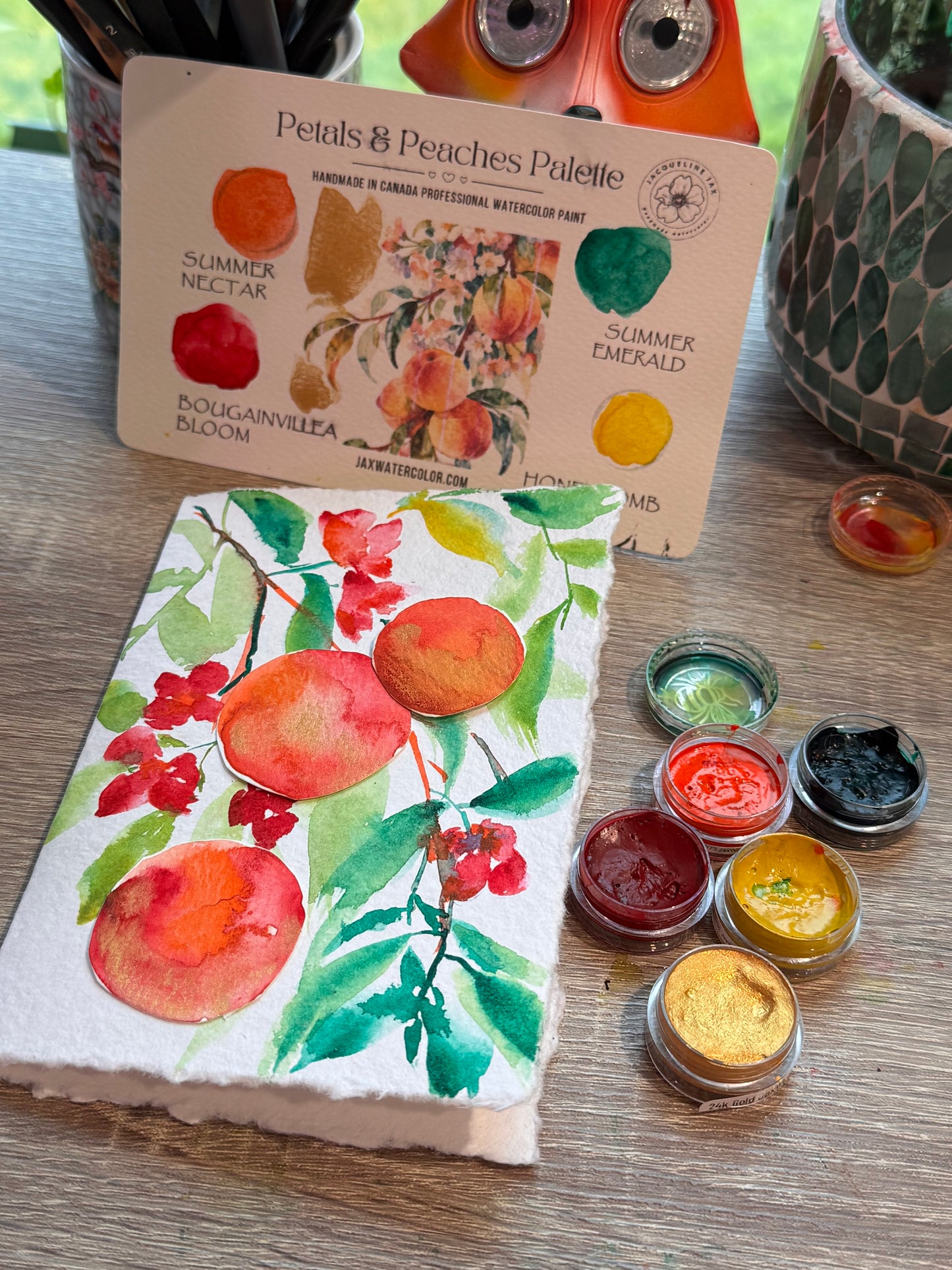 Petals and Peaches Handmade Watercolour Paint Set